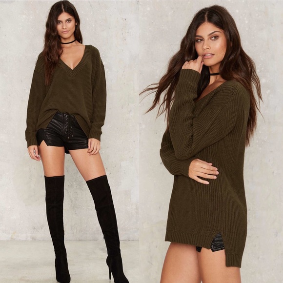 Nasty Gal True Nature v Neck Sweater - Picture 2 of 3